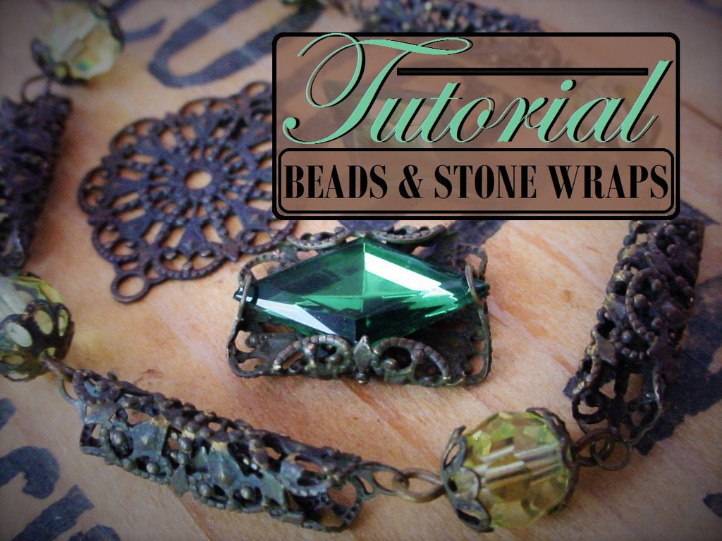 Free Tutorial How To Make Filigree Connector Beads & Wrap Settings Rhinestones Cameos Cabochons Keys Oxidized Brass Lace Filigrees Wrapping __etsy:989433827