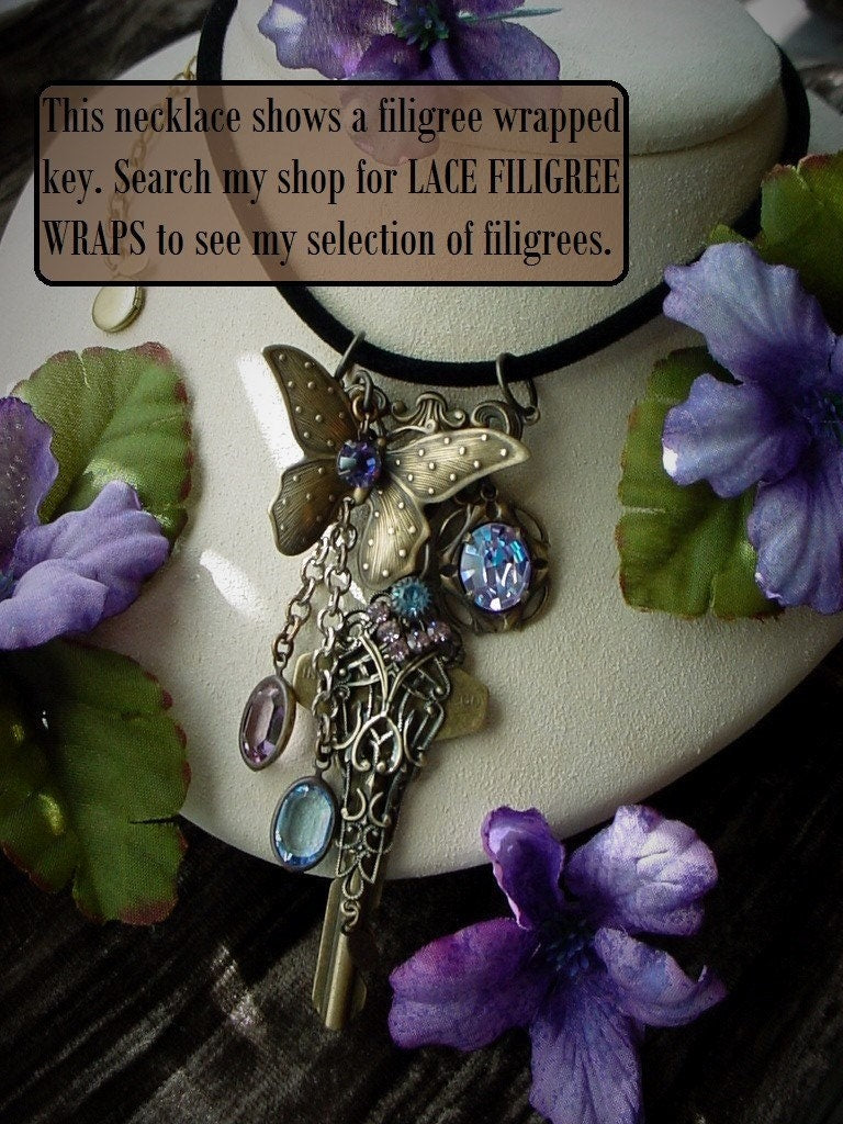 Free Tutorial How To Make Filigree Connector Beads & Wrap Settings Rhinestones Cameos Cabochons Keys Oxidized Brass Lace Filigrees Wrapping __etsy:942989596