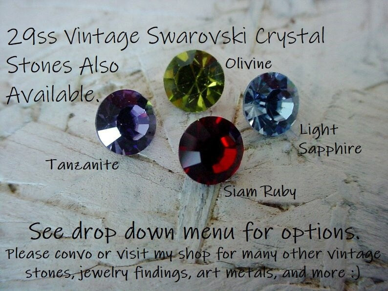 Lot Vintage Brass 29ss Prong Cup Setting Connectors Black Brown Patina Swarovski Crystal Rhinestone Cubic Zirconia 2 Ring 6 .32 mm Round 13P __etsy:1872142883