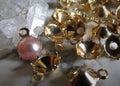 Lot Vintage 29ss Gold Plated Brass Cup Settings Rare 8 Prongs Pointed Back 1 Ring Drops For Swarovski Crystals / Chaton Round Rhinestones 9E __etsy:2616438305