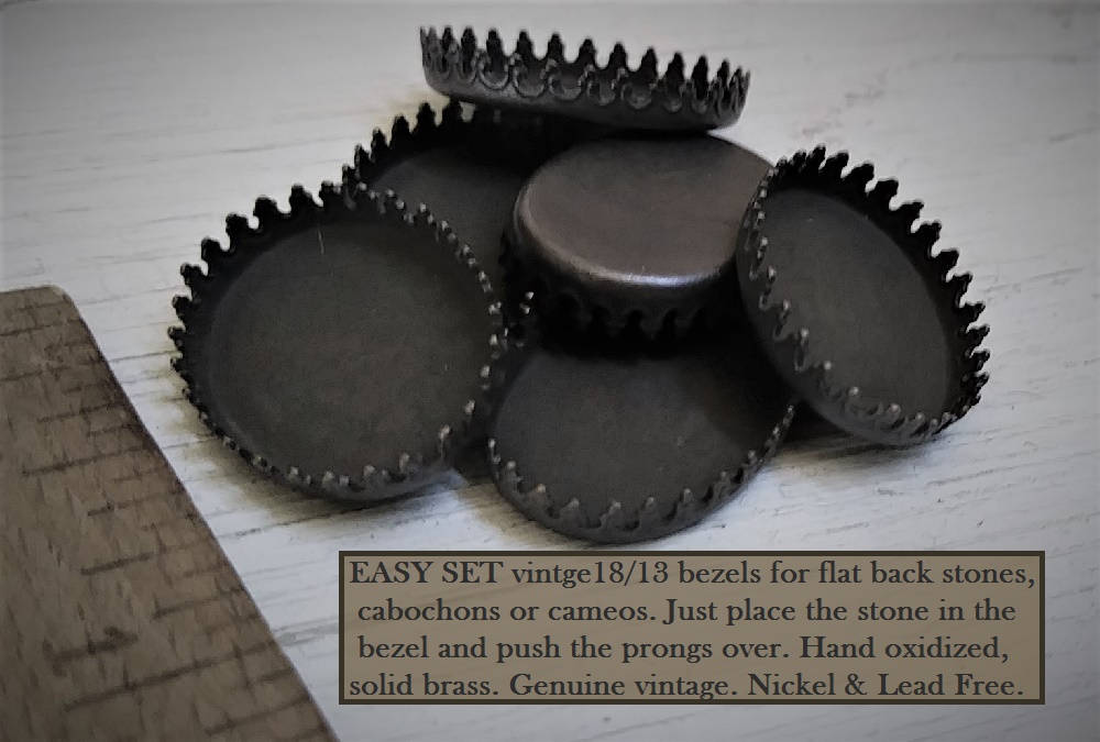 Lot 18X13 mm Oval Fleur De Lis Crown Prong Bezels Aged Dark Black Brown Antique Bronze Setting 18/13 mm Flat Back Cameo Cabochon Mount 12O __etsy:1243961414