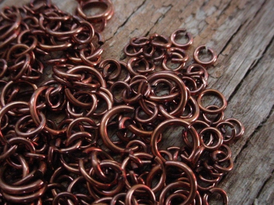 Select Qty Lot Mixed Vintage Jump Rings Antiqued Copper USA Made Quality Plate Brass Metal 3mm 4mm 5mm 6mm 7mm Round Jewelry Finding W4/B8 __etsy:1031205790