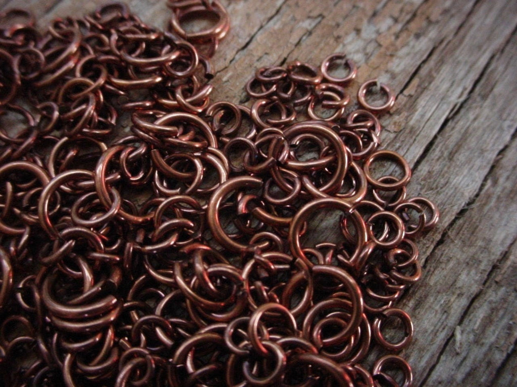 Select Qty Lot Mixed Vintage Jump Rings Antiqued Copper USA Made Quality Plate Brass Metal 3mm 4mm 5mm 6mm 7mm Round Jewelry Finding W4/B8 __etsy:1031190826