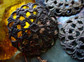 3pc Old 24mm Round Vintage Dapt Filigrees Open Work 1 Inch Fleur De Lis Flower Berry Heart Jewelry Finding Brass Domed Natural Patina 10H __etsy:818697127