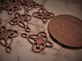 8pc Tiny Old Vintage Filigree Connector Rustic Antique Copper Brass Victorian Steampunk Boho Earrings Bracelet Chains Doll Jewelry 7E __etsy:2176672062