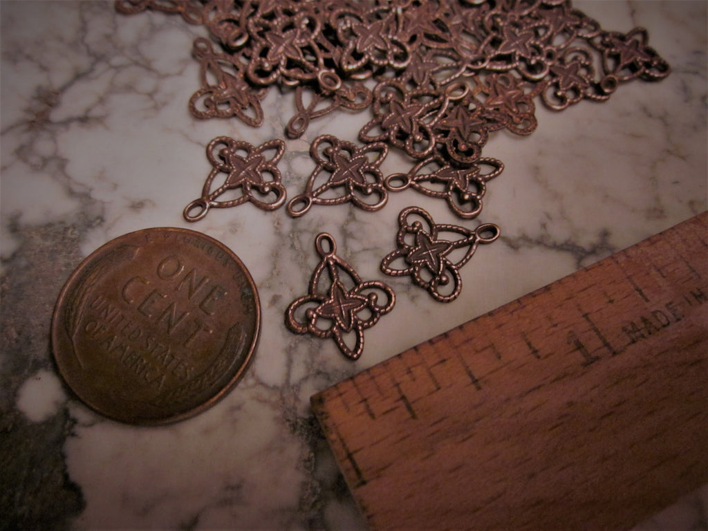 8pc Tiny Old Vintage Filigree Connector Rustic Antique Copper Brass Victorian Steampunk Boho Earrings Bracelet Chains Doll Jewelry 7E __etsy:2223922125