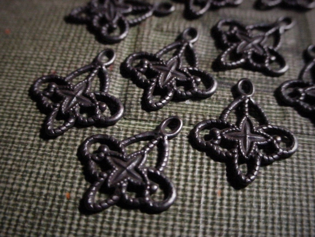 10pc Tiny Vintage Black Brass Filigree Connector Hand Oxidized Aged Gothic Victorian Art Deco Earring Bracelet Charm Jewelry Finding Lot 7E __etsy:908896785