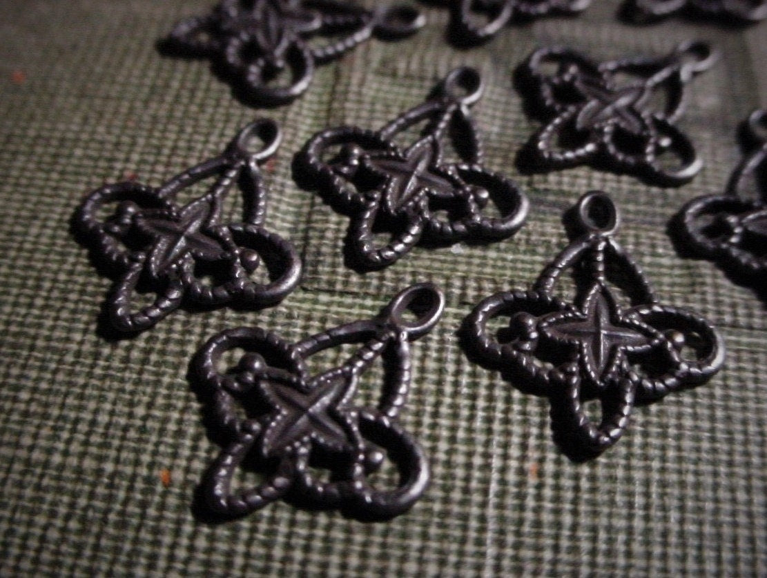 10pc Tiny Vintage Black Brass Filigree Connector Hand Oxidized Aged Gothic Victorian Art Deco Earring Bracelet Charm Jewelry Finding Lot 7E __etsy:908896785