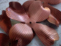 2pc Very Vintage 75mm 3 Inch Dogwood Flower Leaf Petal Large Cross Shape Focal Jewelry Finding Copper Plated Steel Metal Mixed Media W5 __etsy:799932832