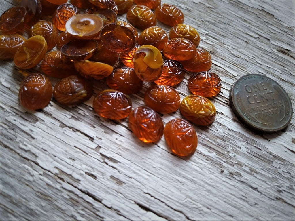 20pc Vintage 10x8 mm Amber Scarabs Plastic Stones Cabochons Oval Egyptian Pharaoh Beetle Opaque Butterscotch Translucent Baltic Mixed Lot W2 __etsy:2519004255