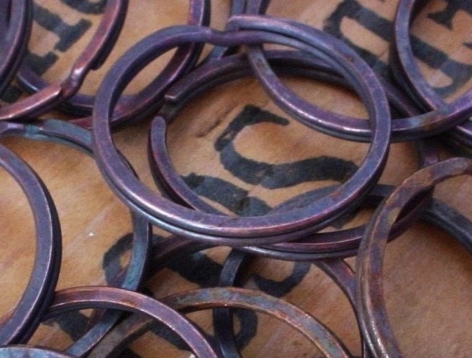 1pc Wholesale Lot Vintage 39mm Copper O Ring Large Round Disk Split Key Ring Frame Charm Holder Old Steampunk Rustic Dark Metal Patina N12 __etsy:925422593